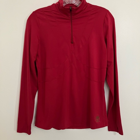 Snow Angel Cybersilk Performance Layers Medium Red 1/4 Zip Ski Outdoor Hiking - Picture 1 of 7